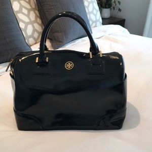 Tory Burch Patent Leather Navy Blue Handbag